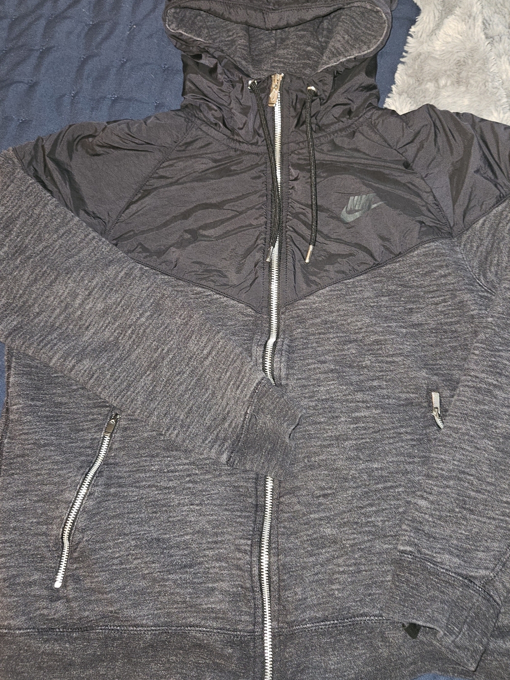 Nike Men’s Black/Grey Full-Zip Hoodie Jacket